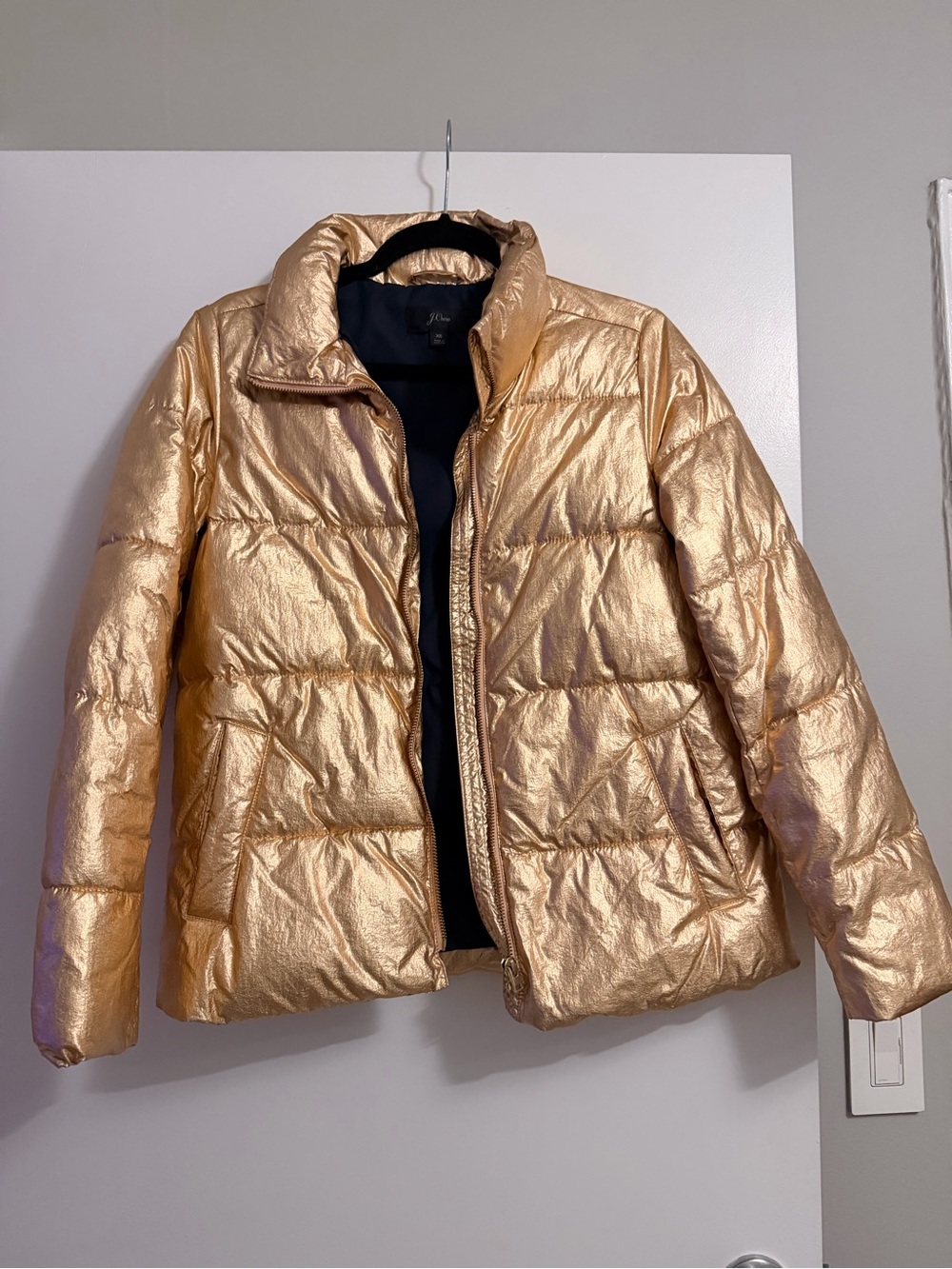 J. Crew Metallic Rose Gold Puffer Size XS